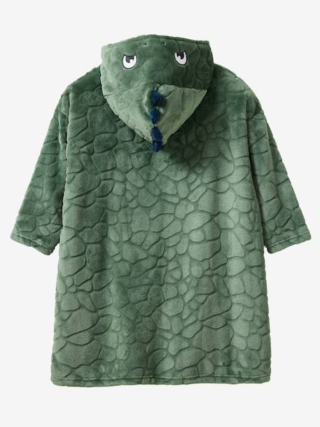 Poncho plaid polaire dinosaure vert foncé - vertbaudet enfant 