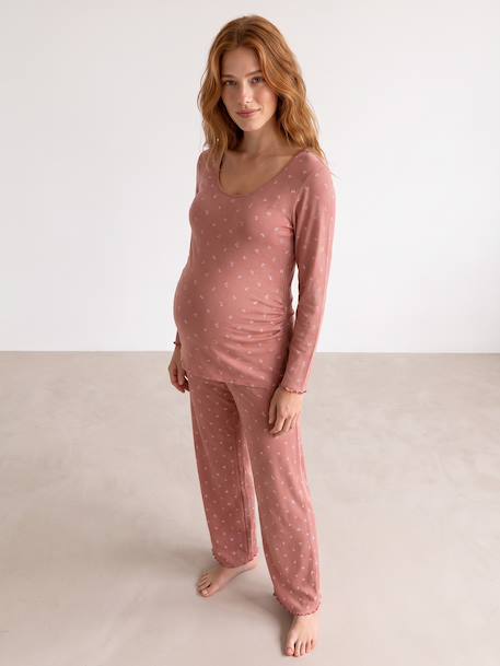 Pyjama grossesse 2 pièces bois de rose - vertbaudet enfant 