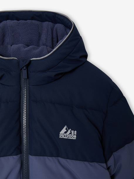 Jongensjas met capuchon blauw+roest - vertbaudet enfant 