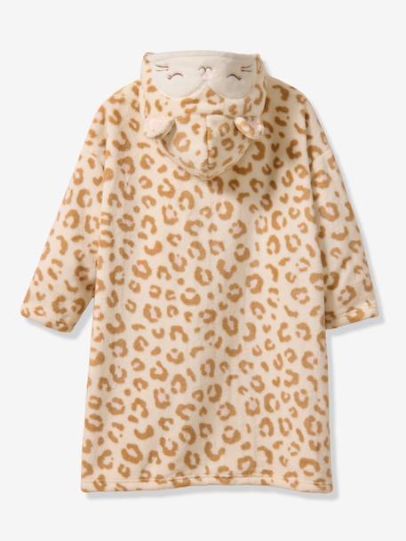 Fleece dekenponcho voor meisjes ecru - vertbaudet enfant 