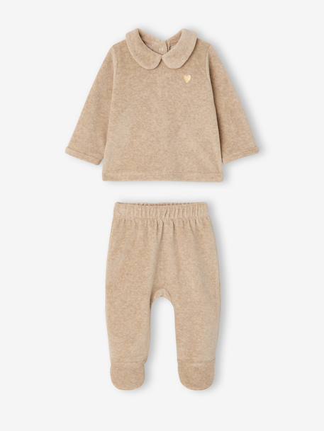 Set van 2 babymeisjespyjama's gemêleerd beige - vertbaudet enfant 
