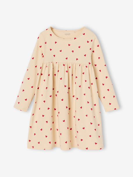 Ensemble fille cardigan et robe imprimée fleurs camel+jaune pâle+marine+vert de gris - vertbaudet enfant 