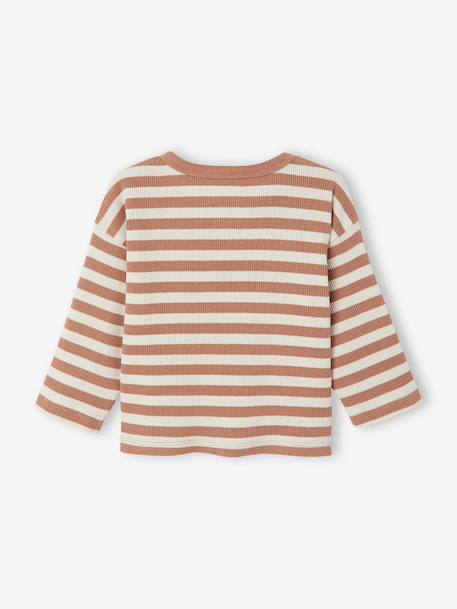 T-shirt manches longues bébé garçon cappuccino+kaki - vertbaudet enfant 