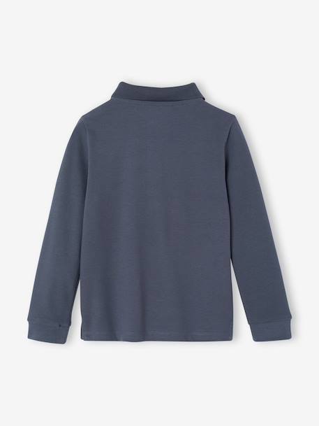 Set van 2 polo's met lange mouwen leiblauw+wit - vertbaudet enfant 