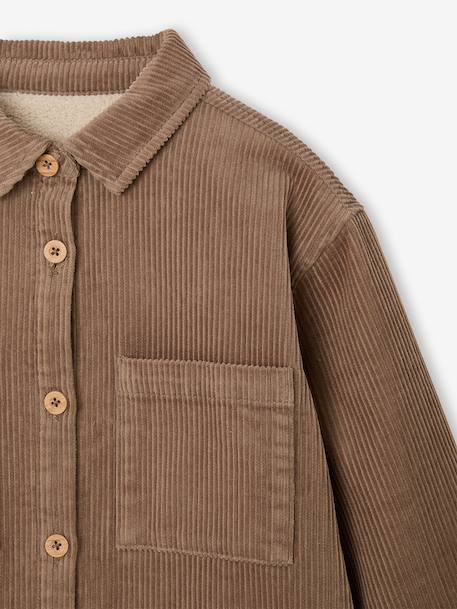 Jongensoverhemd van ribfluweel taupe - vertbaudet enfant 