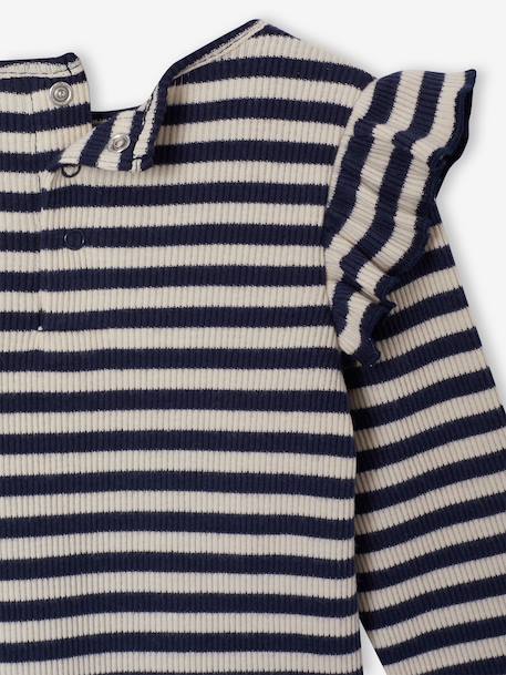 Baby meisjesshirt met lange mouwen rozen+vanille - vertbaudet enfant 