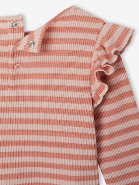 Baby meisjesshirt met lange mouwen rozen+vanille - vertbaudet enfant 