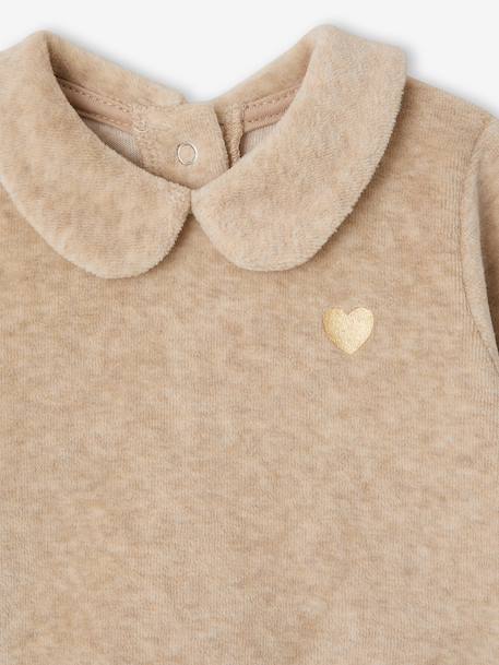 Lot de 2 pyjamas bébé fille ouverture dos beige chiné - vertbaudet enfant 