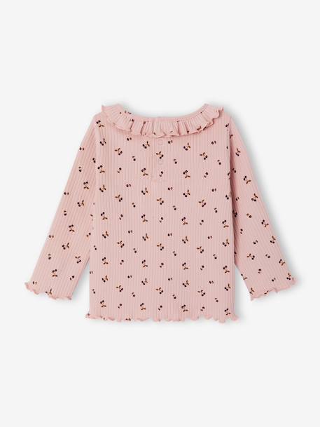 T-shirt baby bedrukt met kleine hartjes oudroze+vanille - vertbaudet enfant 