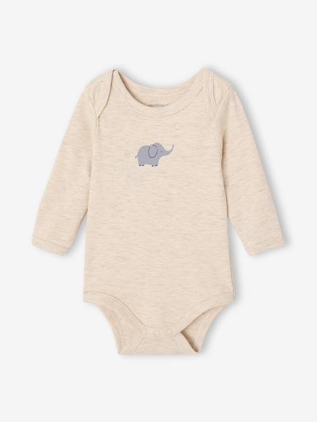 Lot de 5 bodies bébé garçon manches longues cappuccino - vertbaudet enfant 