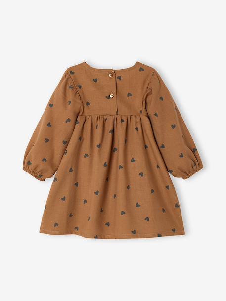 Robe bébé fille manches longues bleu+noisette - vertbaudet enfant 