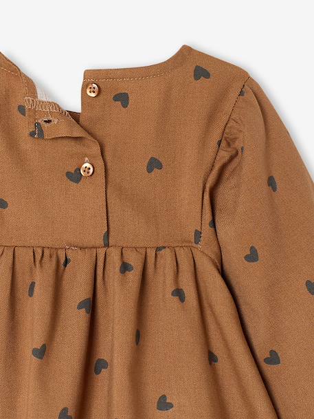 Babyjurk met lange mouwen blauw+hazelnoot - vertbaudet enfant 