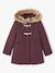 Duffle-coat à capuche fille drap de laine blush+camel+prune+vert de gris - vertbaudet enfant 