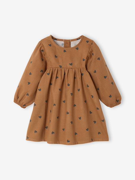 Babyjurk met lange mouwen blauw+hazelnoot - vertbaudet enfant 
