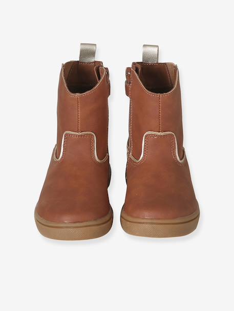 Meisjesboots met rits bruin - vertbaudet enfant 
