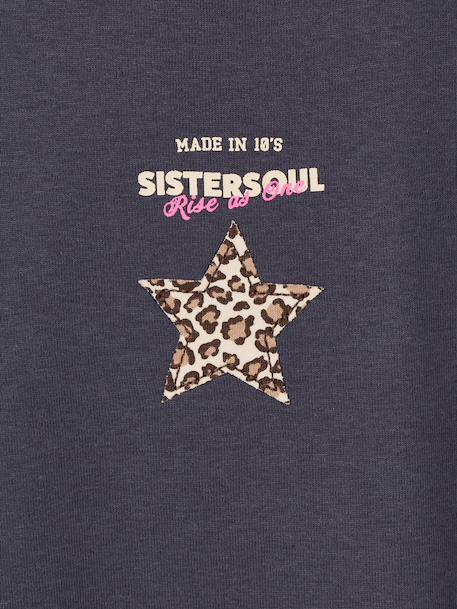 Kort cropped T-shirt met sterren inktblauw+zwart - vertbaudet enfant 