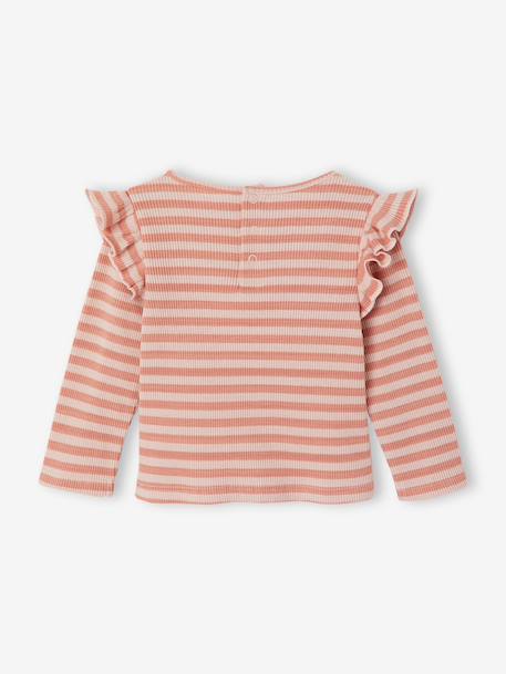 Baby meisjesshirt met lange mouwen rozen+vanille - vertbaudet enfant 