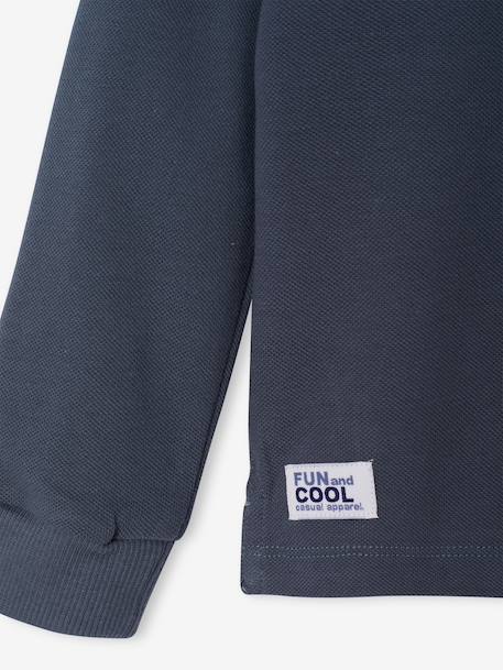 Set van 2 polo's met lange mouwen leiblauw+wit - vertbaudet enfant 