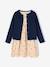 Ensemble fille cardigan et robe imprimée fleurs camel+jaune pâle+marine+vert de gris - vertbaudet enfant 