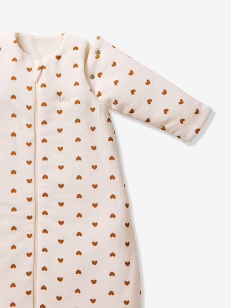 Velours slaapzak met afneembare mouwen ecru - vertbaudet enfant 