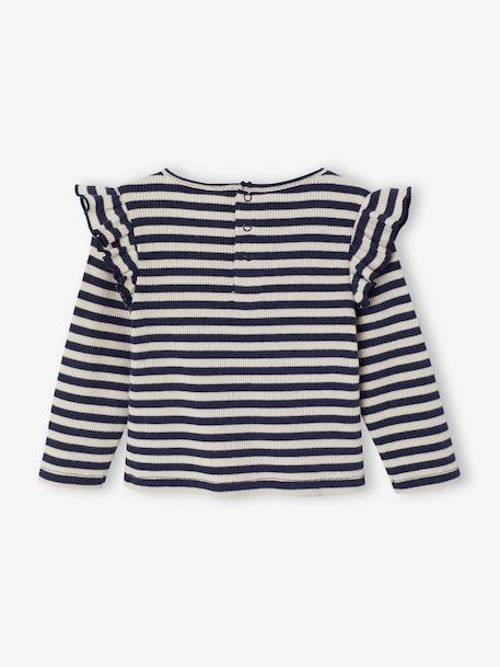 Baby meisjesshirt met lange mouwen rozen+vanille - vertbaudet enfant 