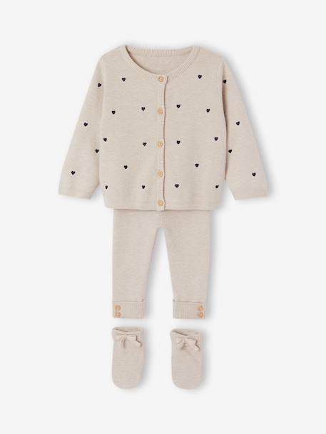 3-delige babyset meisje gemêleerd beige - vertbaudet enfant 