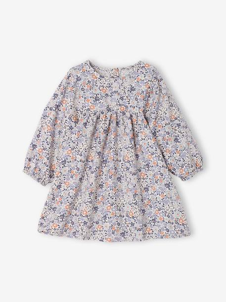 Babyjurk met lange mouwen blauw+hazelnoot - vertbaudet enfant 