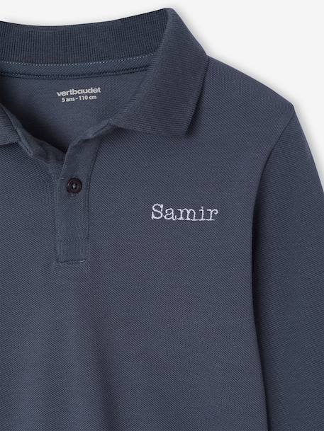 Set van 2 polo's met lange mouwen leiblauw+wit - vertbaudet enfant 