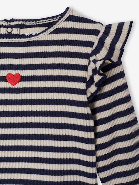 Baby meisjesshirt met lange mouwen rozen+vanille - vertbaudet enfant 