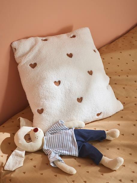 Bouclé sierkussen met hartjes ecru - vertbaudet enfant 