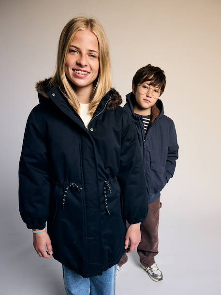 Gevoerde meisjesparka zwart - vertbaudet enfant 