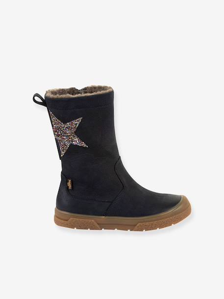 Meisjes Boots PULSE TEX STAR BOOTS WOOL FRODDO bordeauxrood+donkerblauw+zwart - vertbaudet enfant 