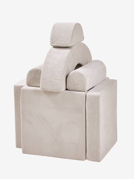 Modulaire schuimrubberen zetel beige+groen+rozen - vertbaudet enfant 