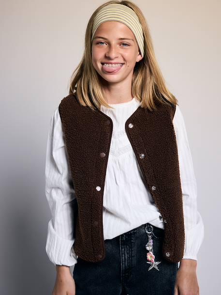 Fille-Manteau, veste-Veste sans manches 