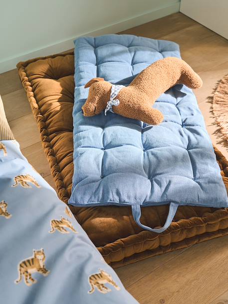 Matelas de sol en coton bleu jean - vertbaudet enfant 