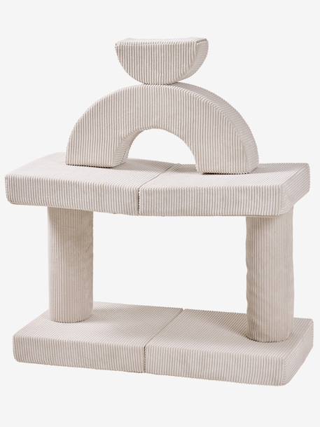 Modulaire schuimrubberen zetel beige+groen+rozen - vertbaudet enfant 