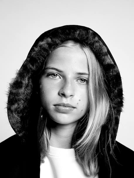 Gevoerde meisjesparka zwart - vertbaudet enfant 