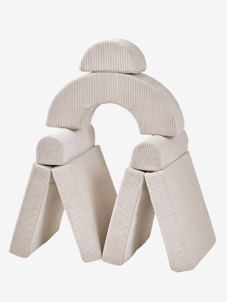 Modulaire schuimrubberen zetel beige+groen+rozen - vertbaudet enfant 