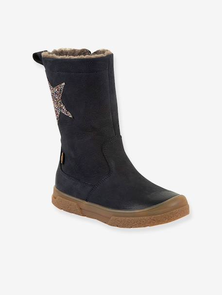 Meisjes Boots PULSE TEX STAR BOOTS WOOL FRODDO bordeauxrood+donkerblauw+zwart - vertbaudet enfant 