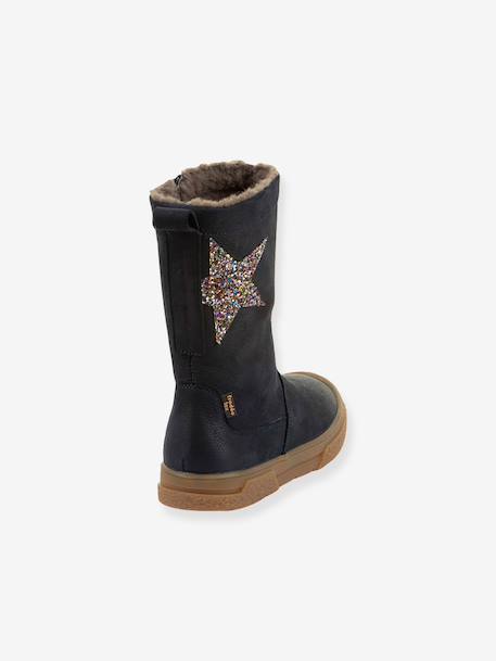 Meisjes Boots PULSE TEX STAR BOOTS WOOL FRODDO bordeauxrood+donkerblauw+zwart - vertbaudet enfant 