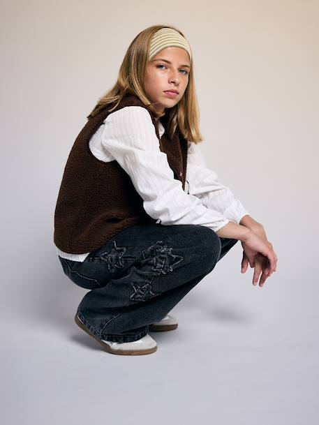 Veste sans manches chocolat+noir+sable - vertbaudet enfant 