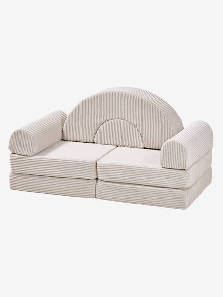 Modulaire schuimrubberen zetel beige+groen+rozen - vertbaudet enfant 