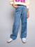 Jean droit fille bleu foncé+bleu moyen+denim gris - vertbaudet enfant 