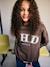 Sweat fille manches longues chocolat+gris - vertbaudet enfant 