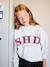 Sweat fille manches longues chocolat+gris - vertbaudet enfant 