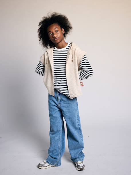 Meisjes T-shirt met lange mouwen ecru+rozenhout - vertbaudet enfant 