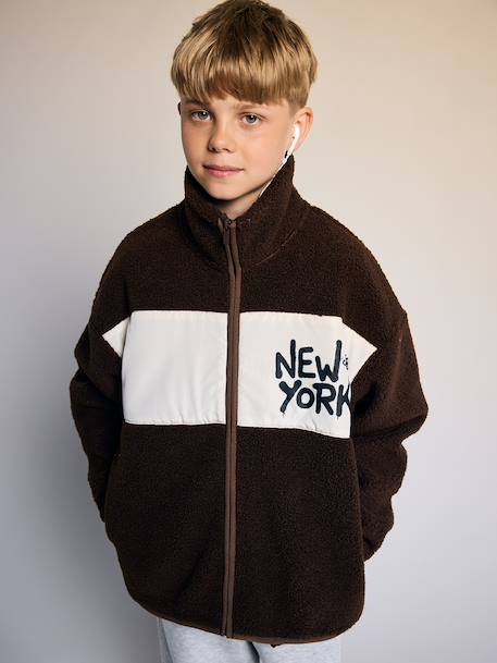 Sweat zippé garçon noisette - vertbaudet enfant 