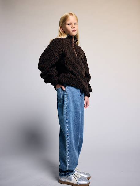 Jean barrel fille bleu moyen - vertbaudet enfant 