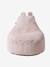 Pouf enfant en velours côtelé Ourson beige+rose+vert - vertbaudet enfant 