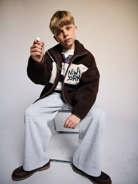 Sweat zippé garçon noisette - vertbaudet enfant 